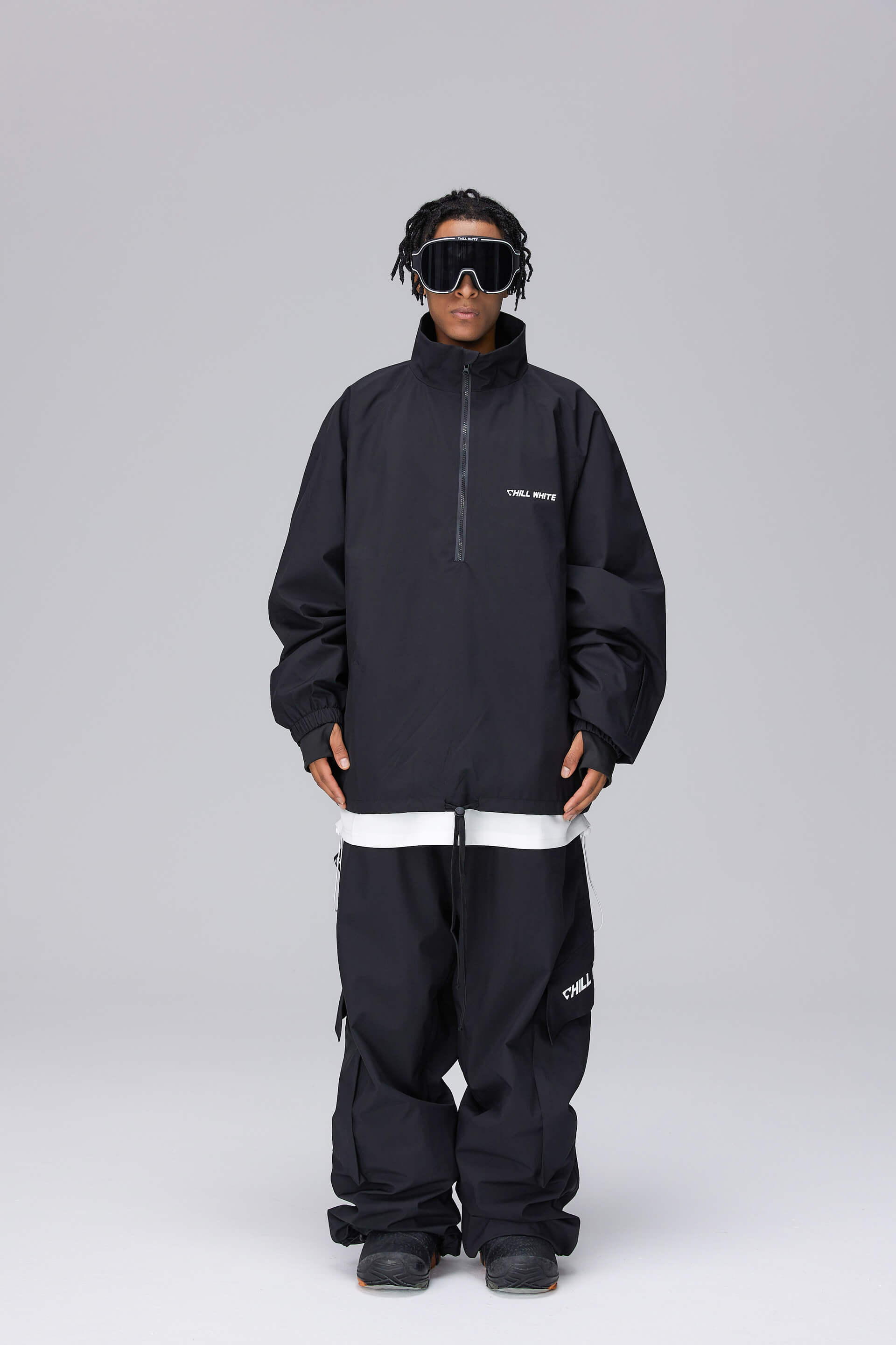 Unisex Dark Night Black Snow Pullover & Pants