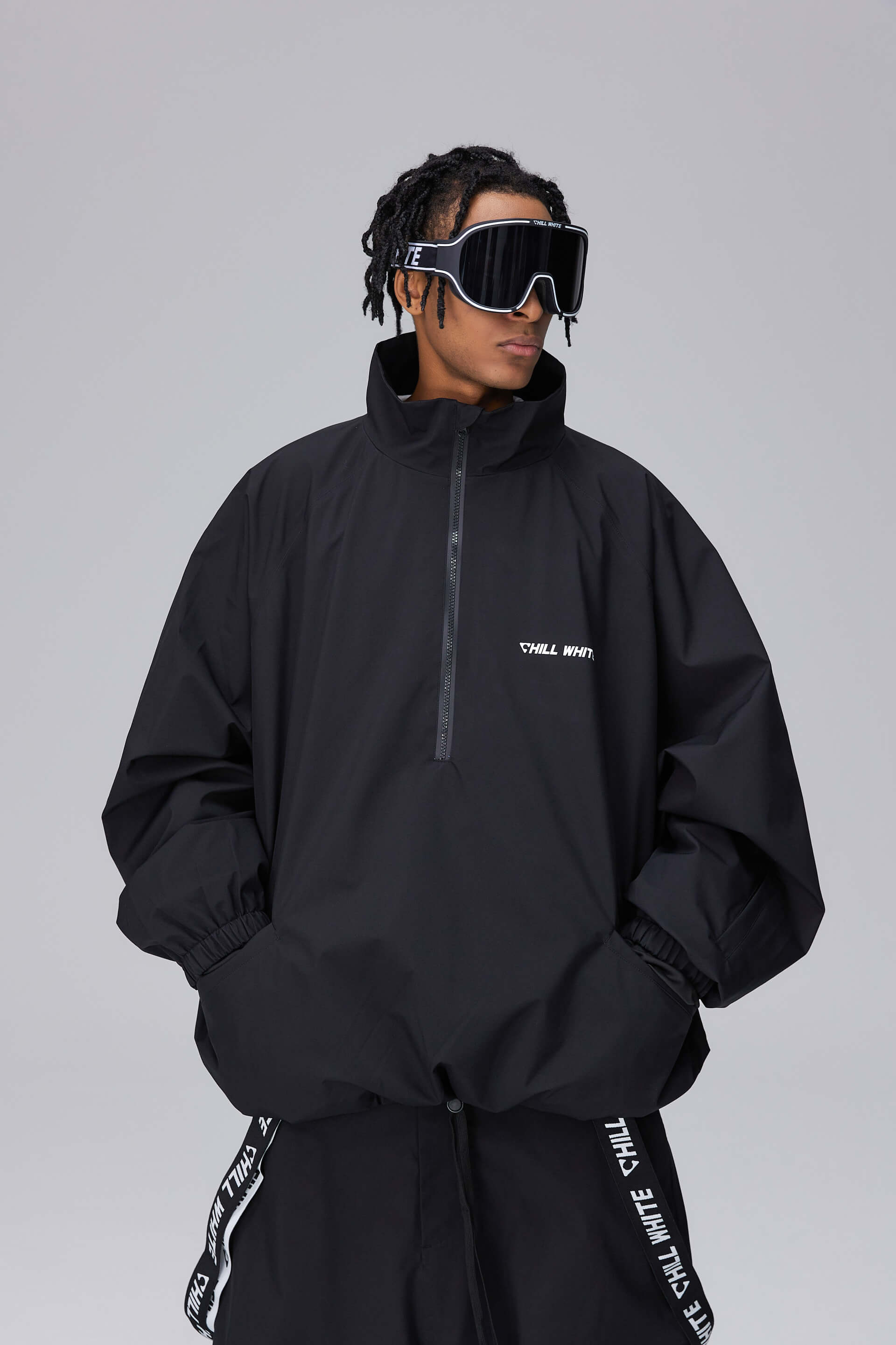 Unisex Dark Night Black Snow Pullover & Pants