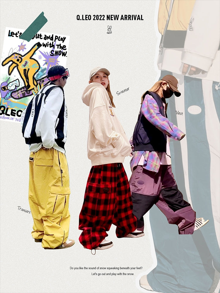 Unisex Purple/Black Snow Pants