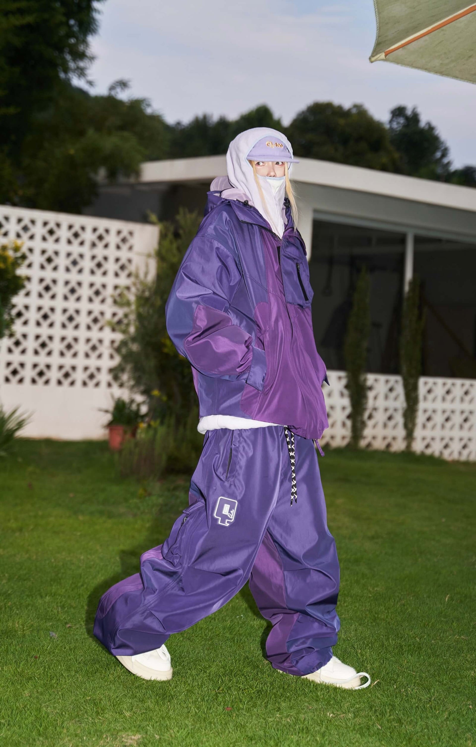 Unisex Reflective Purple Snow Jacket & Pants Set