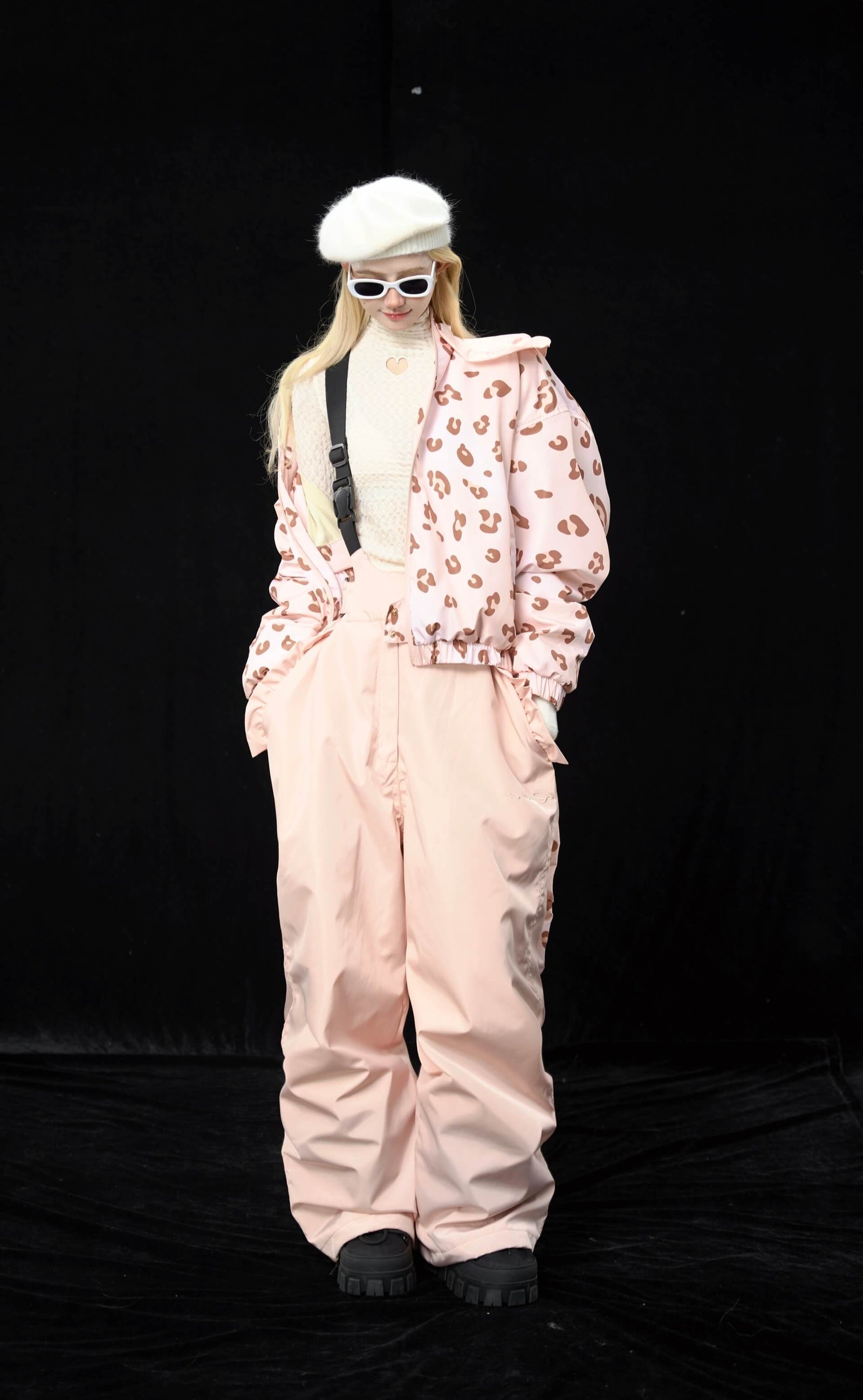 Women's Leopard Print Snow Jacket & Pants Set