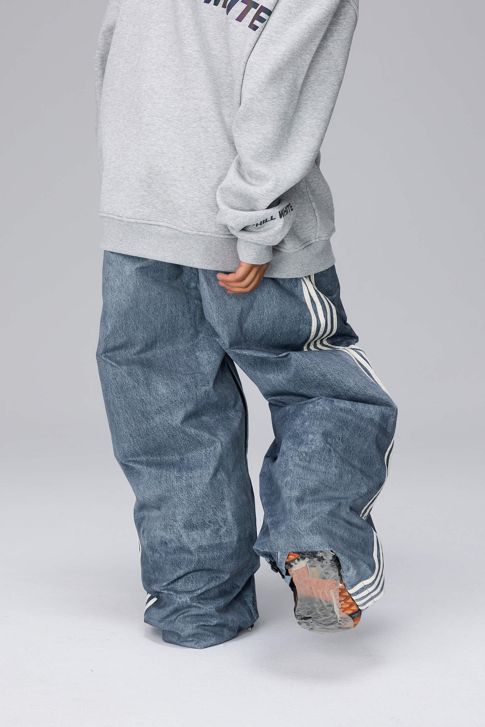Unisex Denim style Baggy Grey Snow Pants