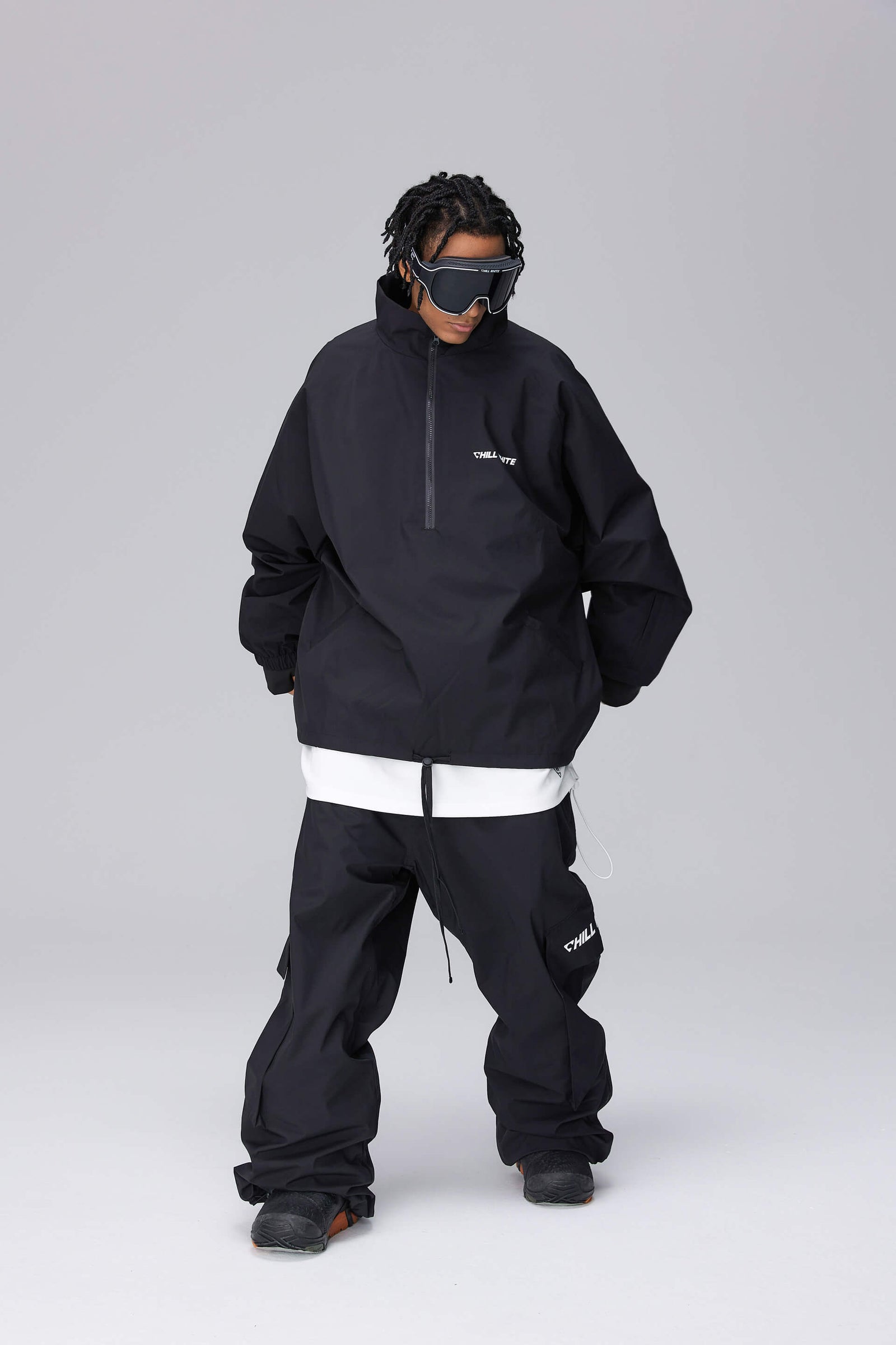 Unisex Dark Night Black Snow Pullover & Pants