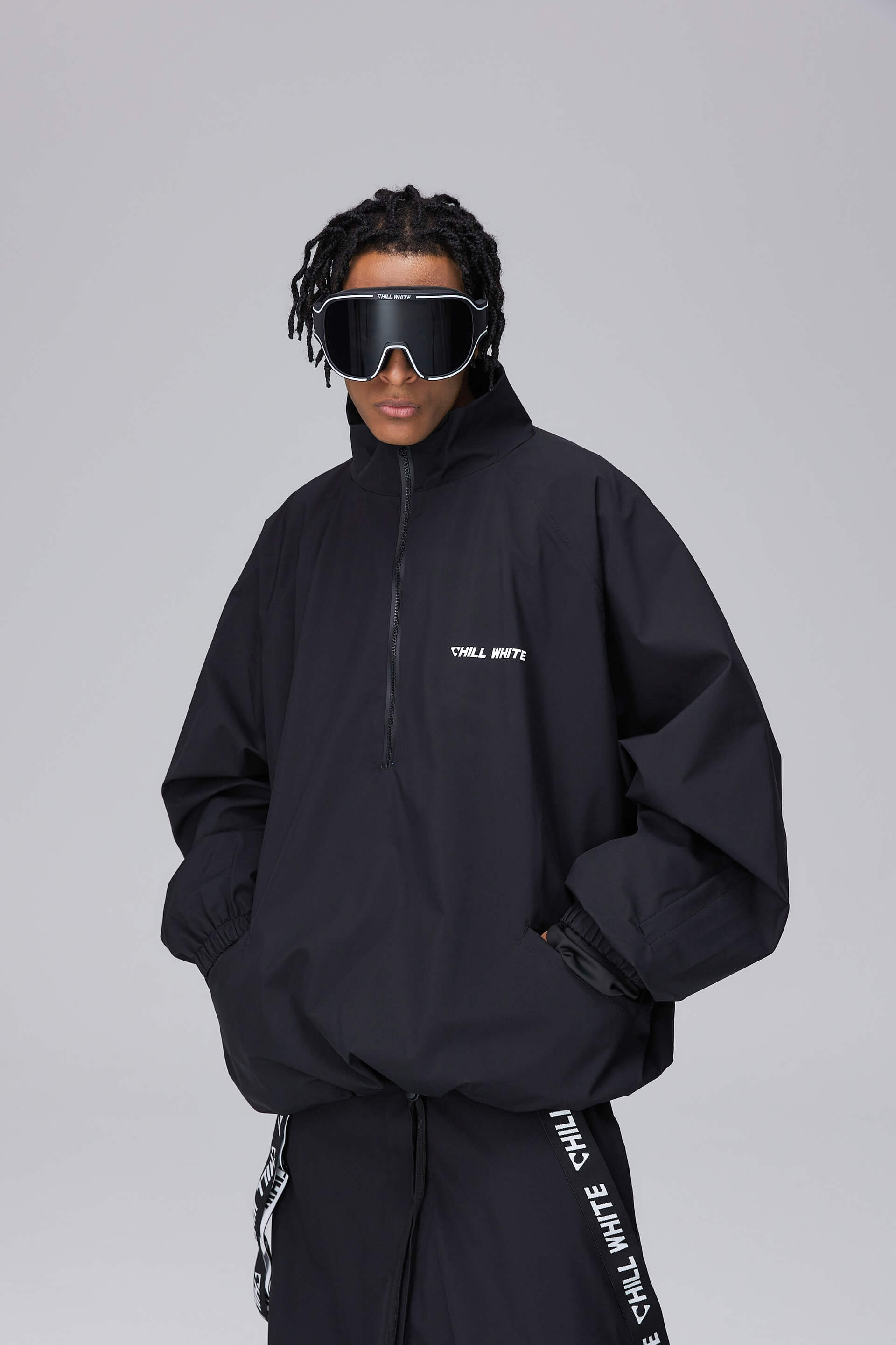 Unisex Dark Night Black Snow Pullover & Pants