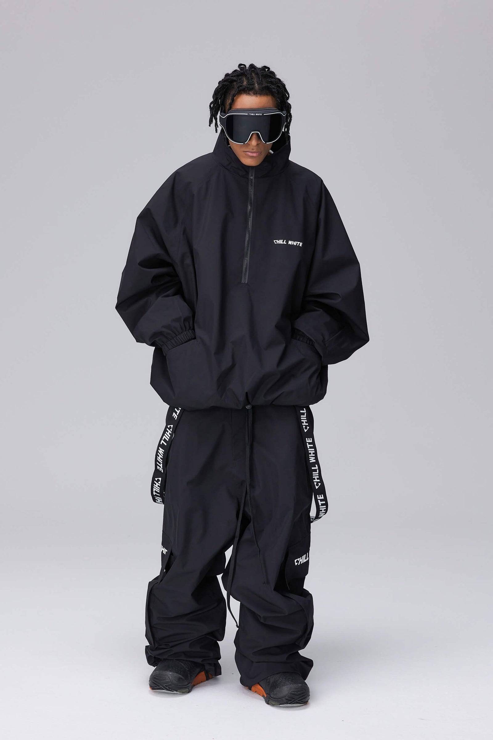 Unisex Dark Night Black Snow Pullover & Pants