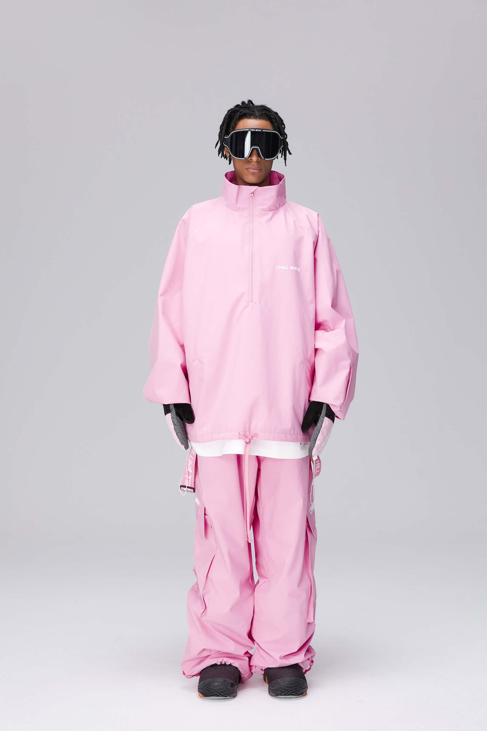 Unisex Light Pink Snow Jacket Pants