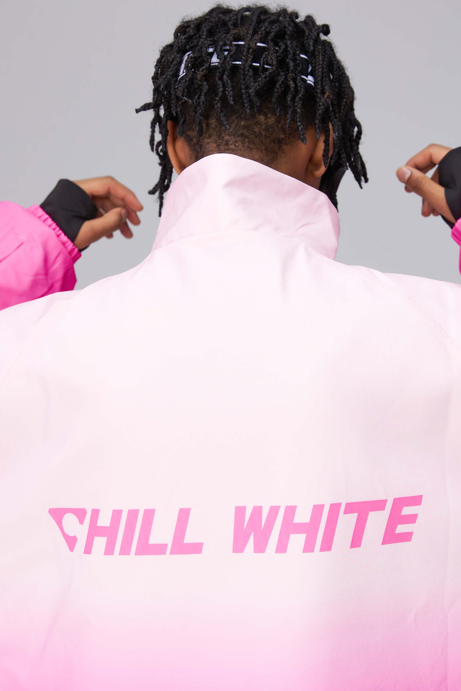 Unisex White/Pink Gradient Snow Jacket & Pants