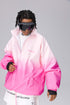 Unisex White/Pink Gradient Snow Jacket & Pants