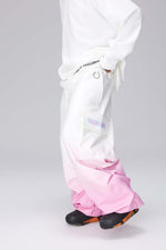 Unisex White/Pink Gradient Snow Jacket & Pants