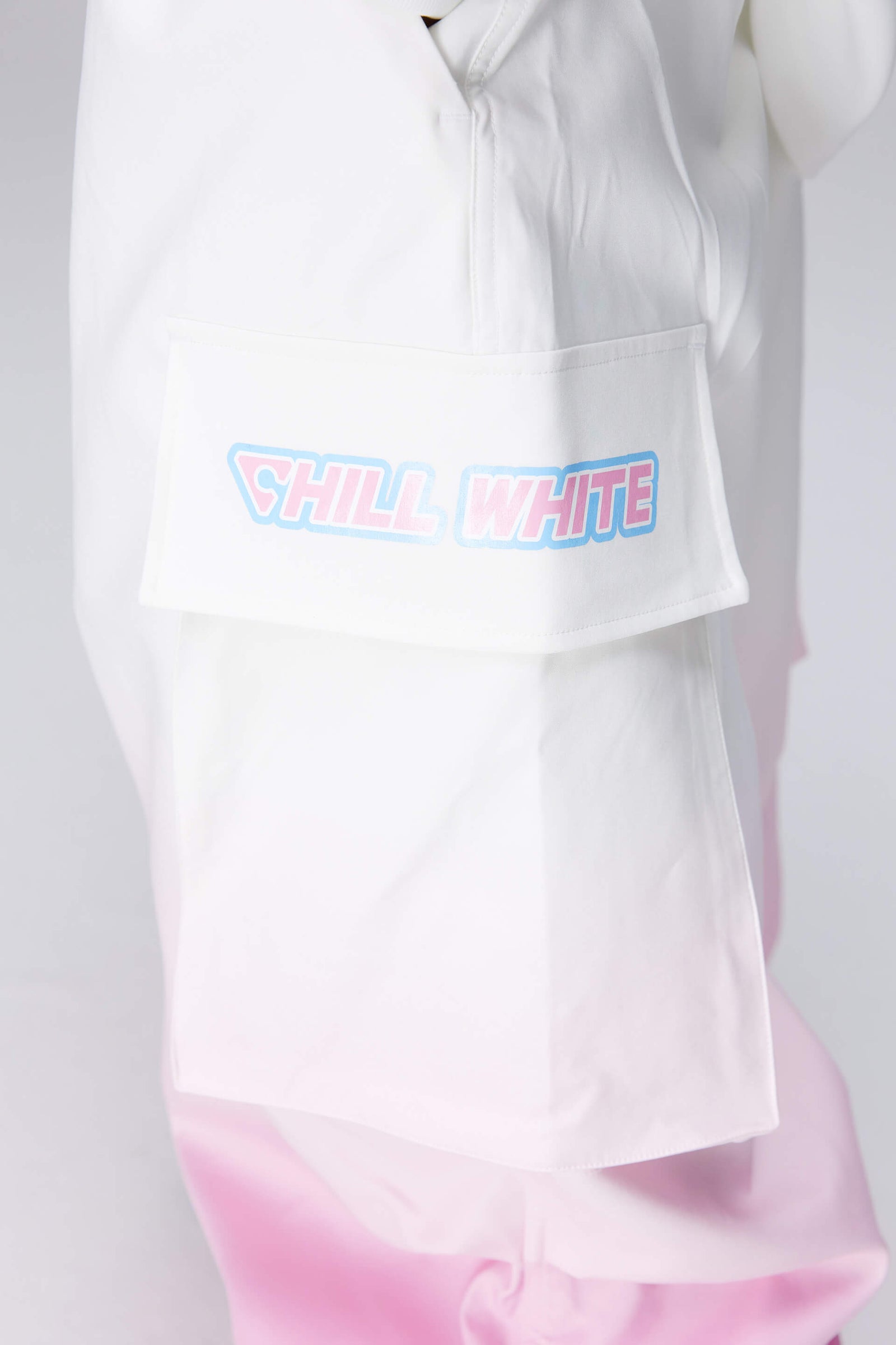 Unisex White/Pink Gradient Snow Jacket & Pants