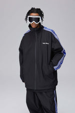 Unisex Black Snow Jacket & Pants (With Stripe)