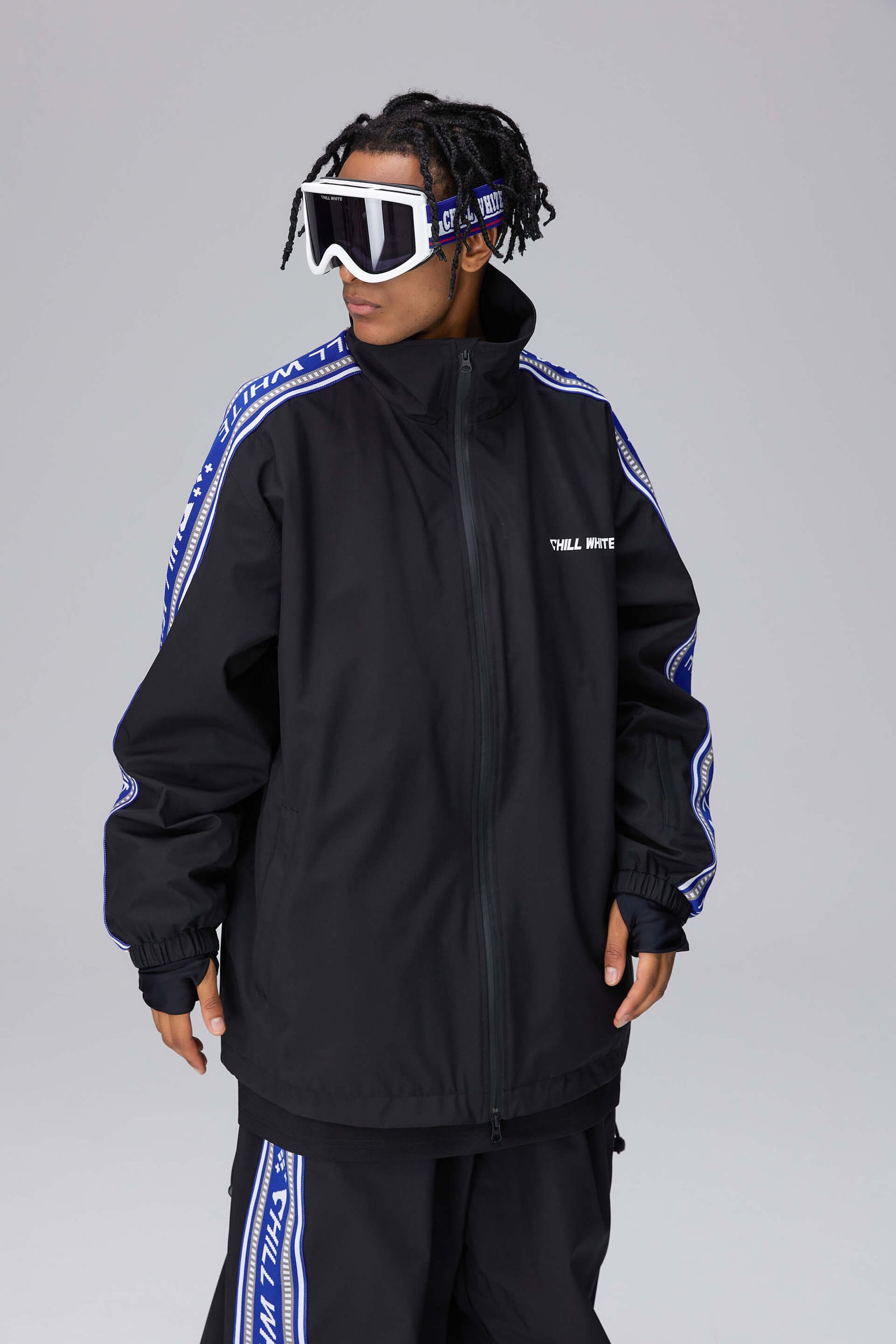 Unisex Black Snow Jacket & Pants (With Stripe)
