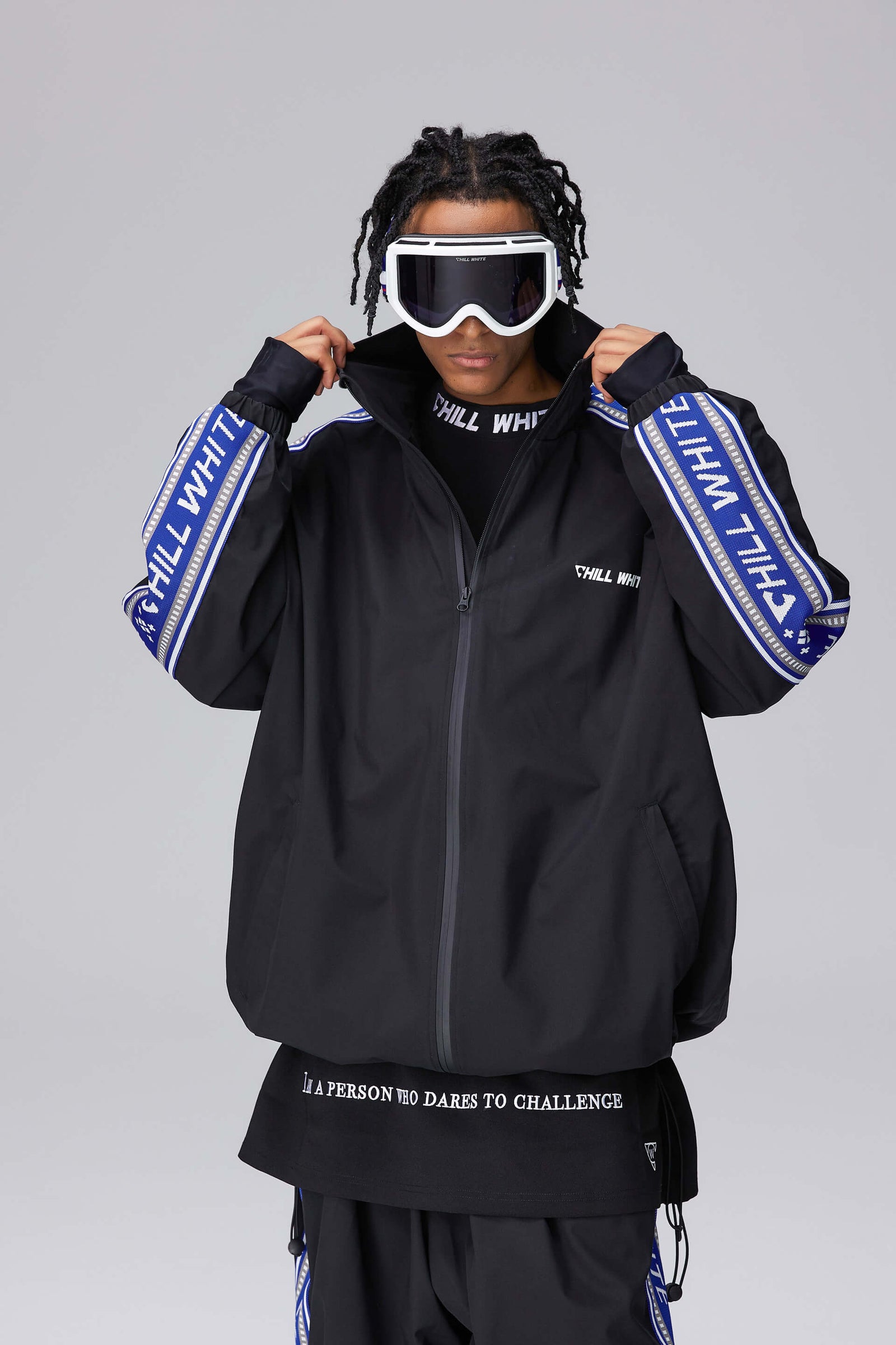 Unisex Black Snow Jacket & Pants (With Stripe)