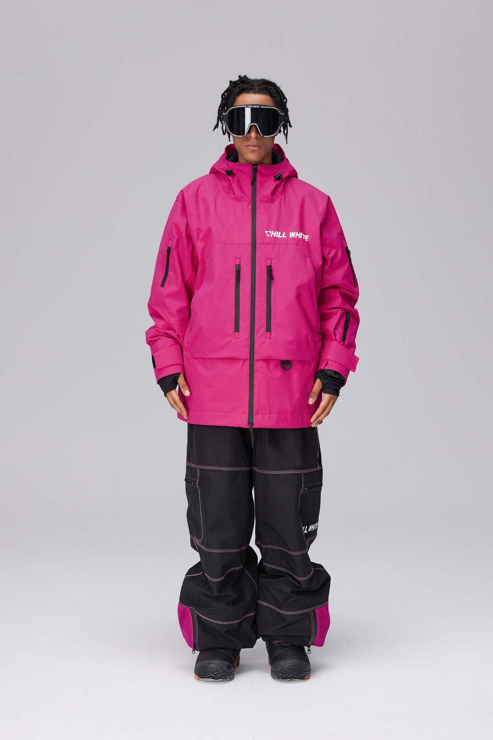 Pink Ski And Snowboard Coats Unisex Hot Pink Snow Jacket