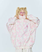 Bow Tie Fur Collar Hoodie