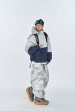 Blue, Gray, and White Waterproof Pullover Top