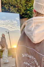 Unisex Baseball Style Snow Jacket & White Baggy Snow Pants
