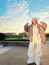 Unisex Baseball Style Snow Jacket & White Baggy Snow Pants