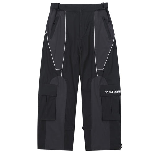 Unisex Black Panel Snow Jacket & Pants