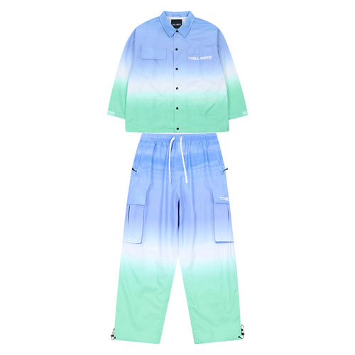 Unisex Gradient Blue/Green Snow Jacket & Pants