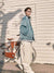 Unisex Baseball Style Snow Jacket & White Baggy Snow Pants
