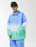 Unisex Gradient Blue/Green Snow Jacket & Pants