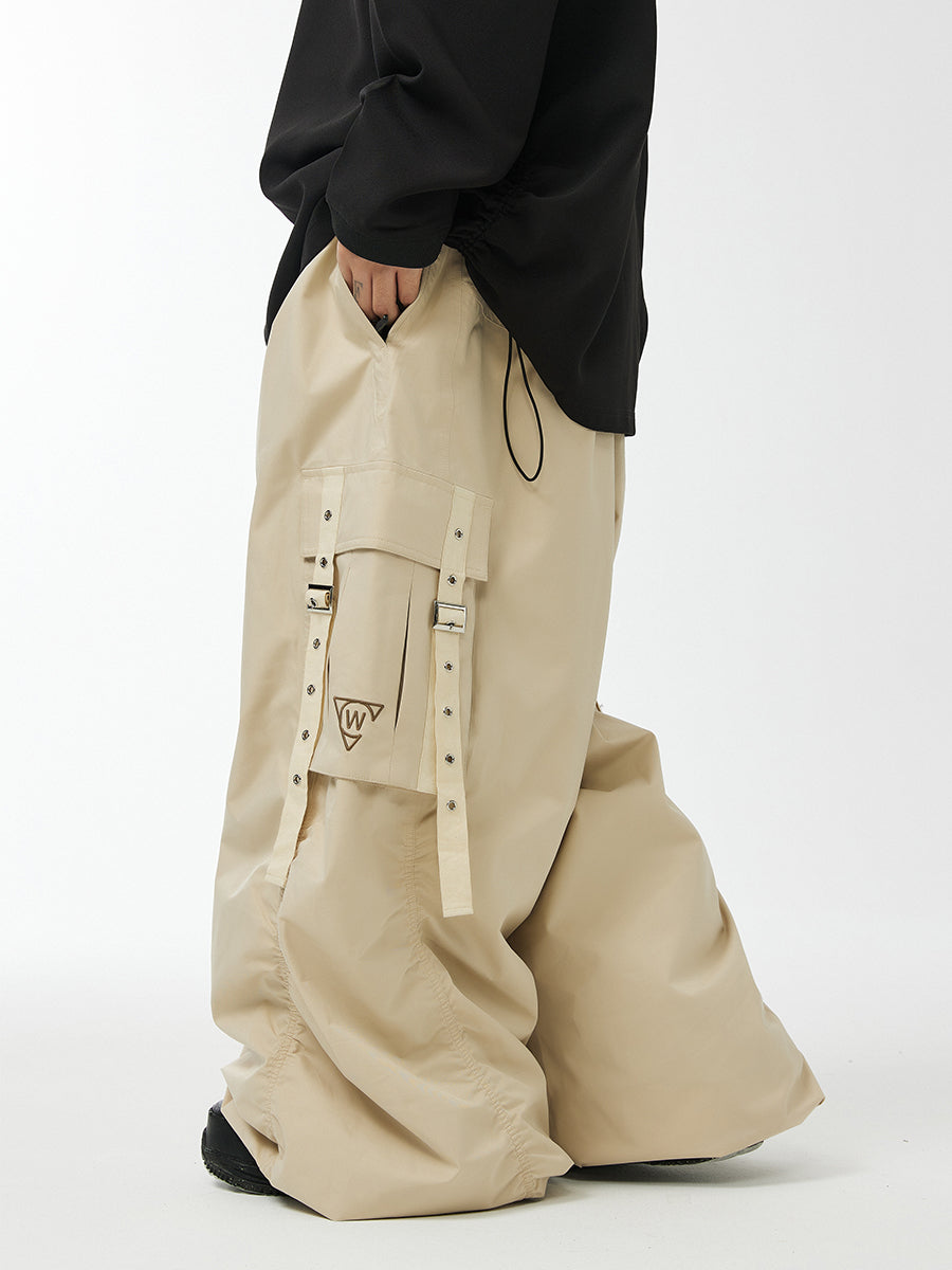 Unisex Baggy Snow Pants With Ribbon