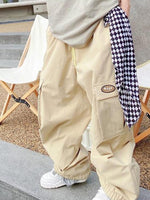 Unisex Baggy Snow Pants (Khaki/Pink)