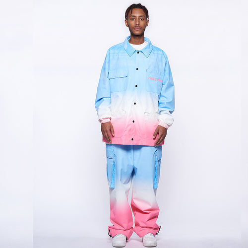 Unisex Gradient Blue/Pink Snow Jacket & Pants