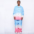 Unisex Gradient Blue/Pink Snow Jacket & Pants